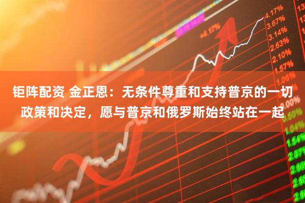 钜阵配资 金正恩：无条件尊重和支持普京的一切政策和决定，愿与普京和俄罗斯始终站在一起